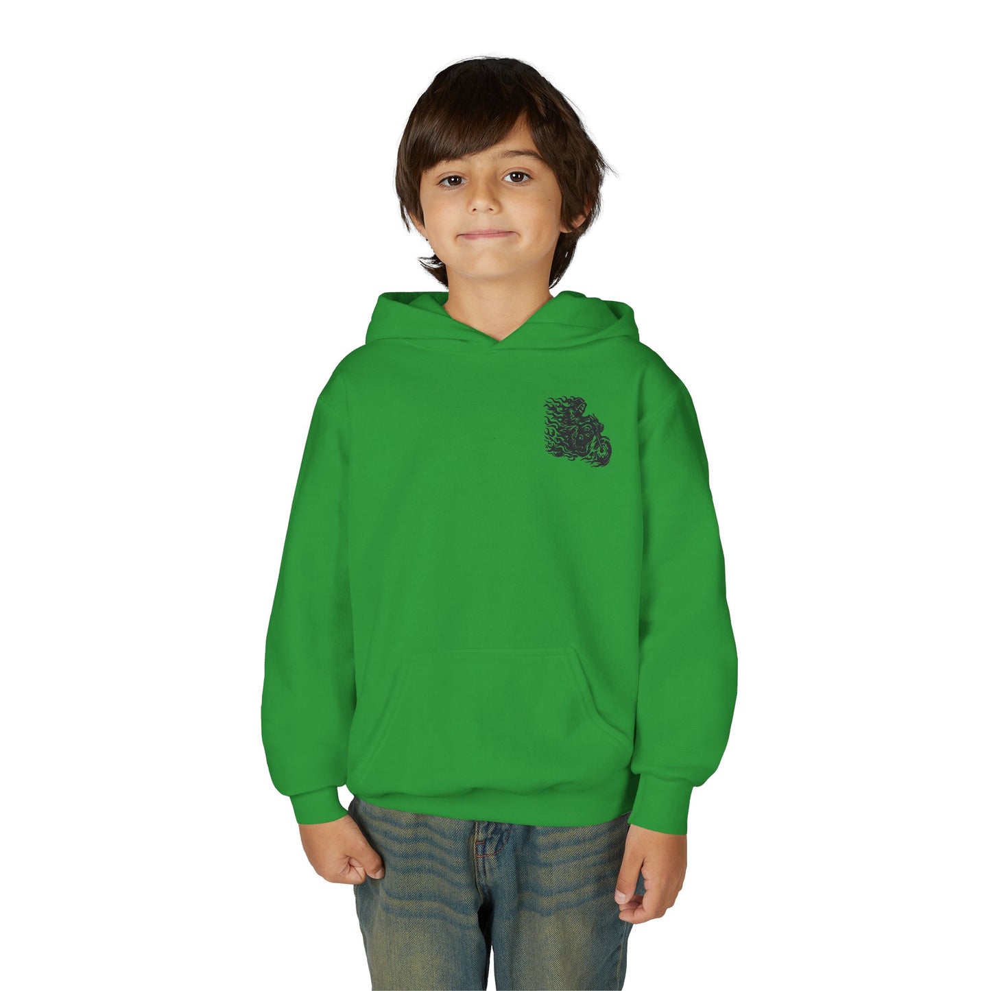 Youth Biker Family Hoodie, Cool Motorbike Sweatshirt, Gift for Kids, Biker Merchandise, Casual Wear for Youth, Fun Hooded Sweatshirt