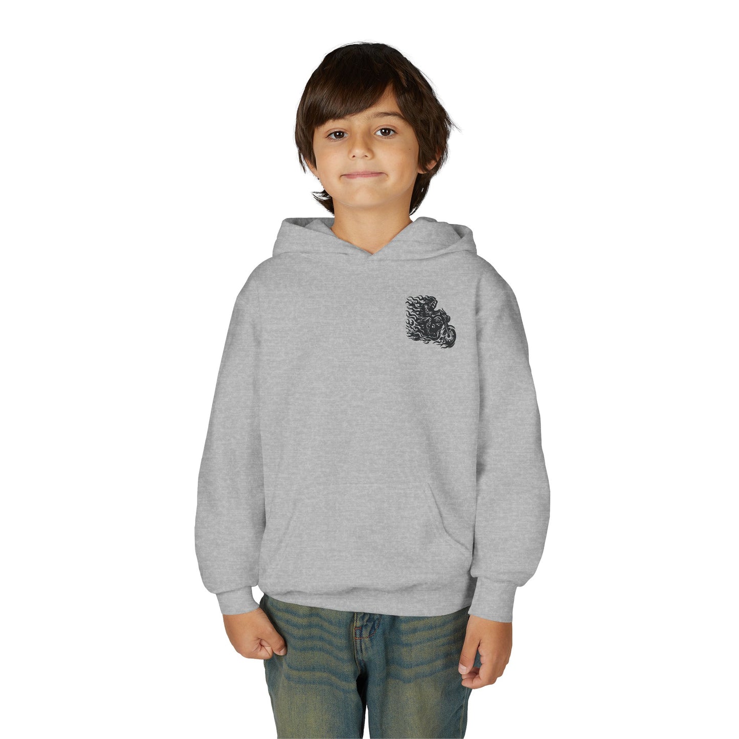 Youth Biker Family Hoodie, Cool Motorbike Sweatshirt, Gift for Kids, Biker Merchandise, Casual Wear for Youth, Fun Hooded Sweatshirt