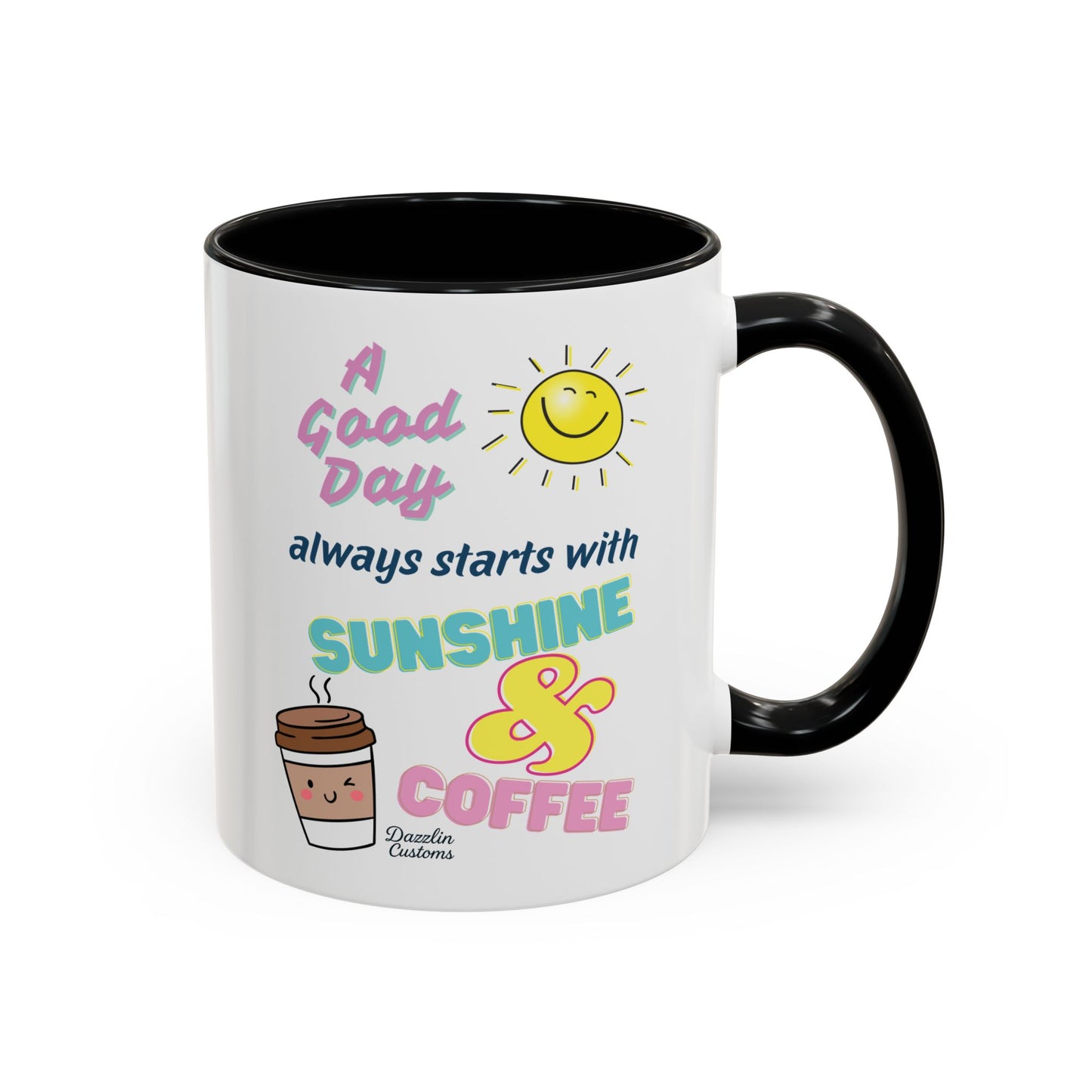 Sunshine & Coffee Mug: Positive Vibes Coffee Cup, Perfect Gift for Coffee Lovers, Morning Motivation Mug, Happy Day Mug