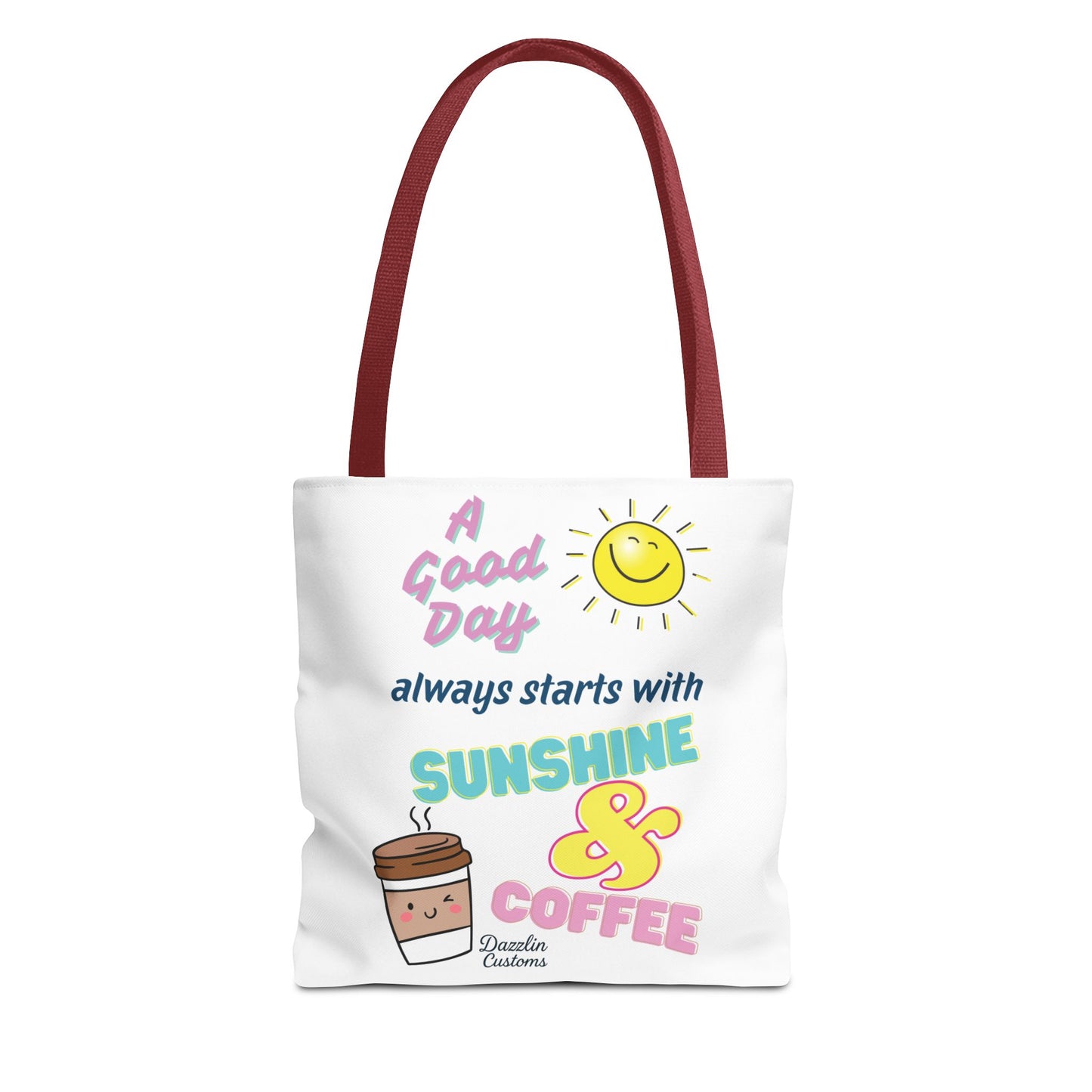 Sunshine & Coffee Tote Bag, Fun Tote for Daily Use, Gift for Coffee Lovers, Motivational Bag, Summer Accessory