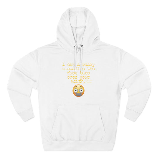 Three-Panel Fleece Hoodie with Fun Quote, Cozy Pullover for Everyday Wear, Great Gift for Friends, Casual Stylish Sweater