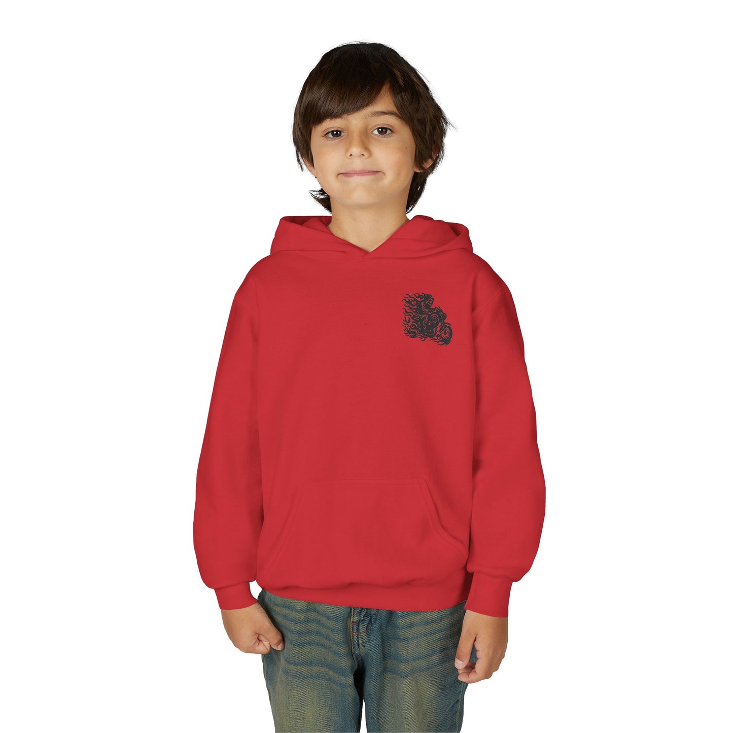 Youth Biker Family Hoodie, Cool Motorbike Sweatshirt, Gift for Kids, Biker Merchandise, Casual Wear for Youth, Fun Hooded Sweatshirt