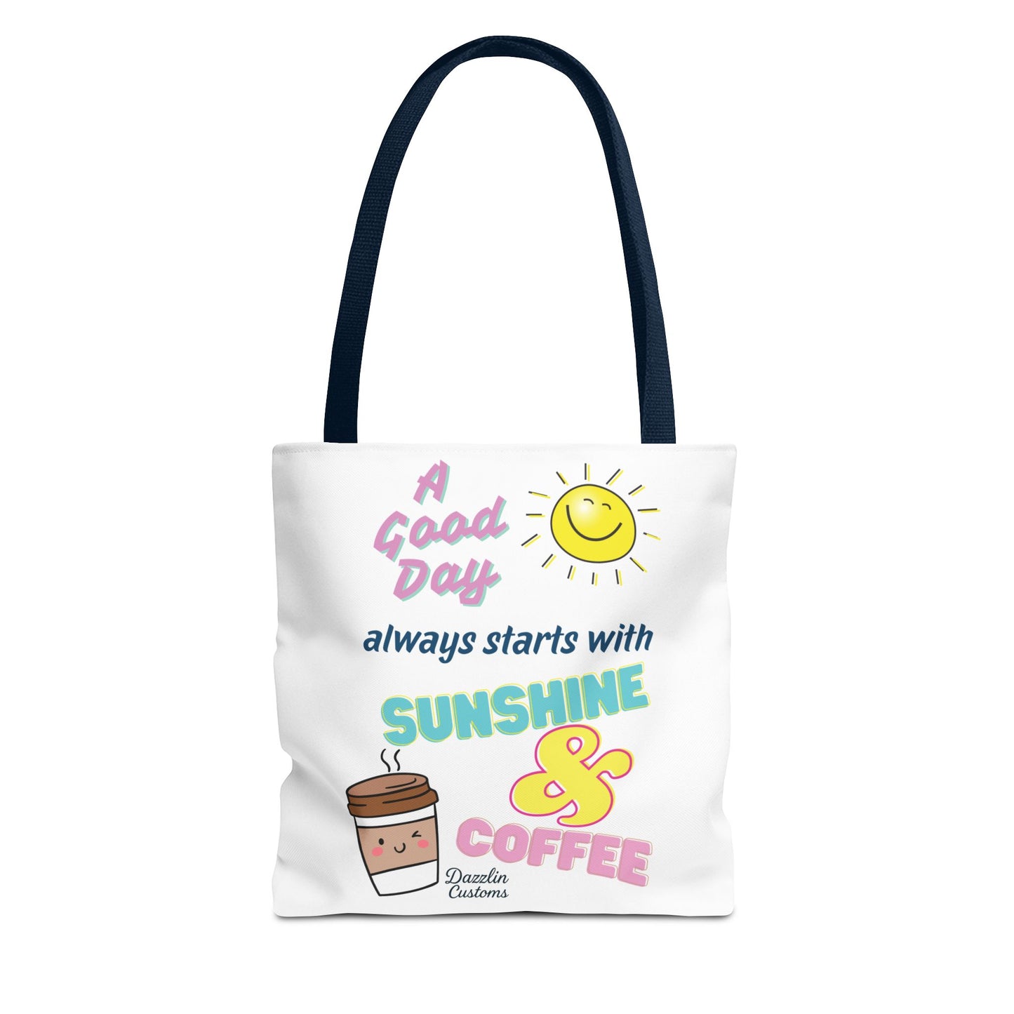 Sunshine & Coffee Tote Bag, Fun Tote for Daily Use, Gift for Coffee Lovers, Motivational Bag, Summer Accessory