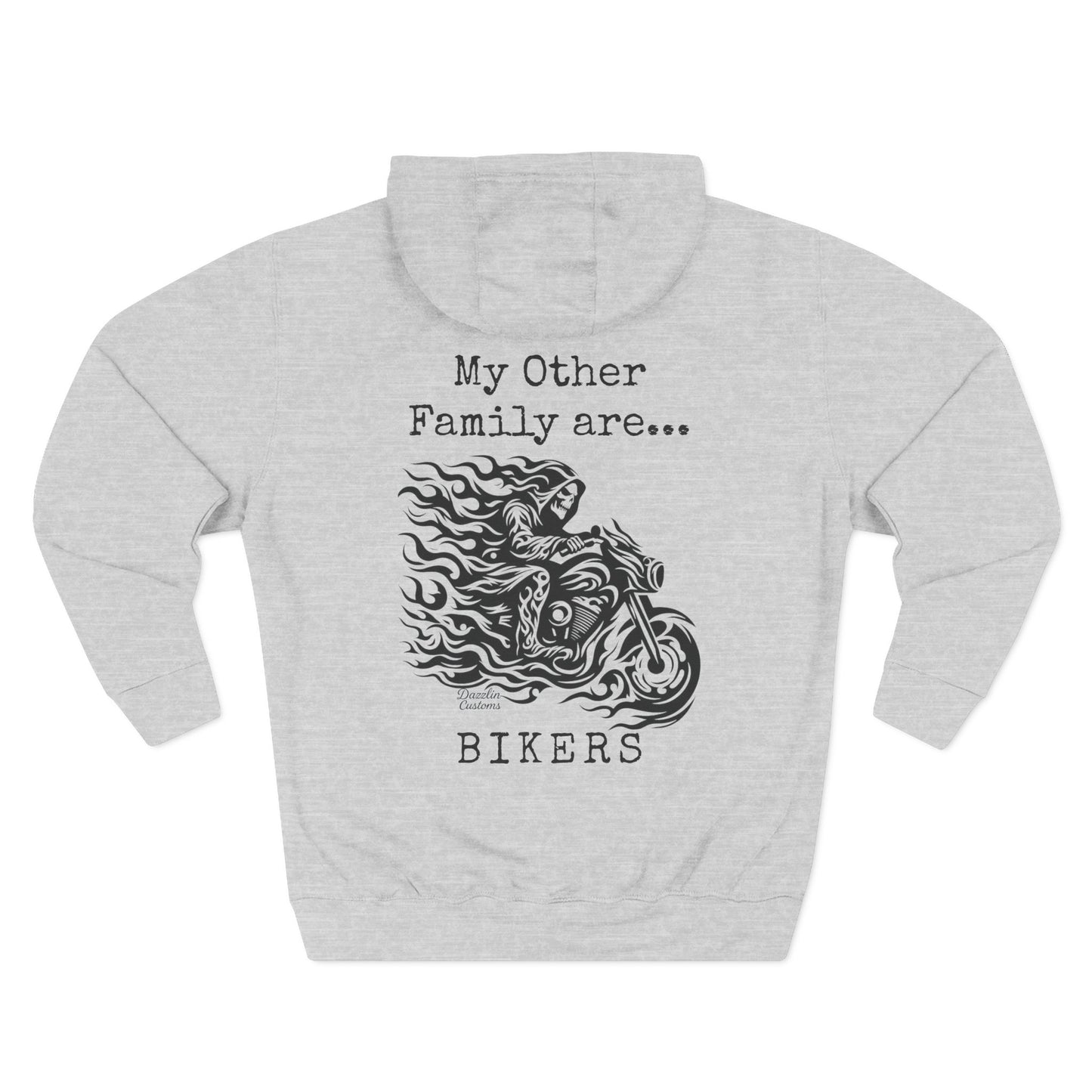 My Other Family Are Bikers Fleece Hoodie, Cozy Motorcycle Sweatshirt, Biker Family Gift, Perfect for Rides, Biker Apparel
